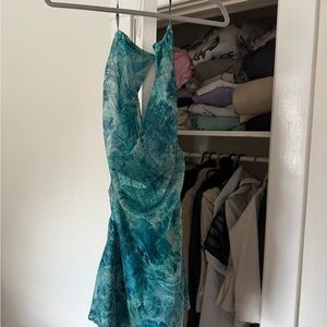 Peppermayo Teal Floral Mini Dress